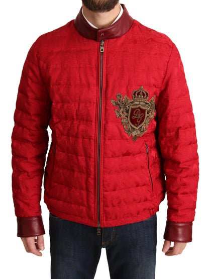 Chaqueta bomber de diseño roja y dorada