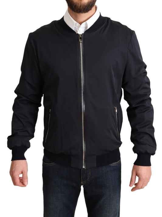 Elegante chaqueta bomber de mezcla de seda