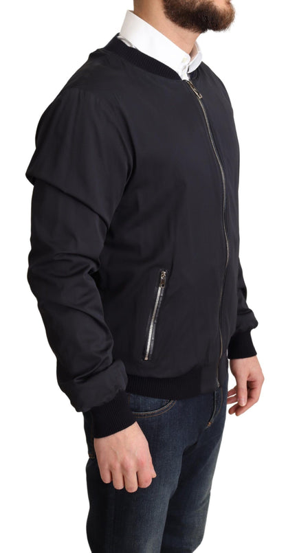Elegante chaqueta bomber de mezcla de seda