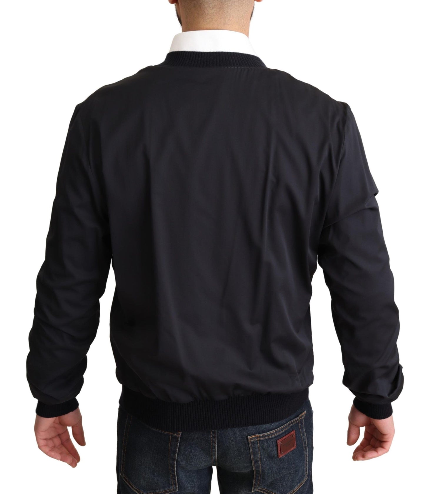 Elegante chaqueta bomber de mezcla de seda