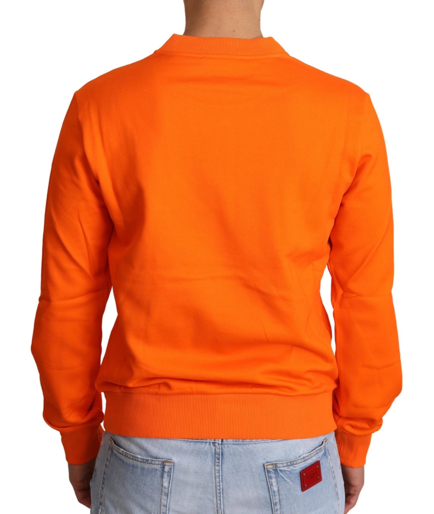 Suéter de algodón con cuello redondo Regal en naranja