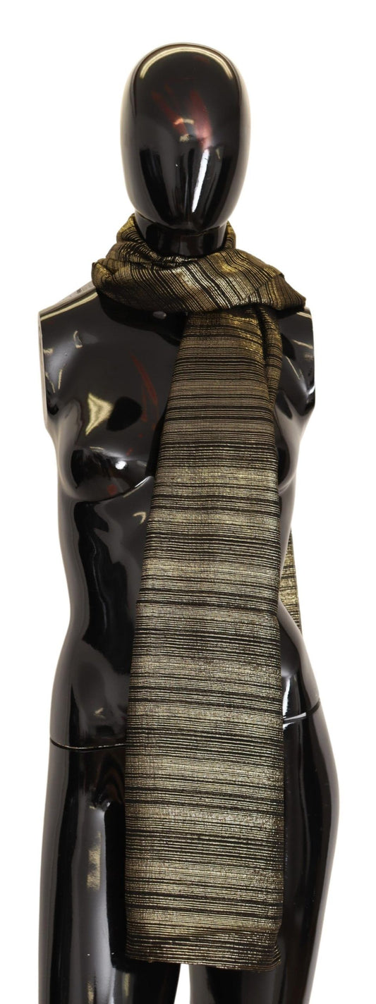 Elegante bufanda de mezcla de seda dorada