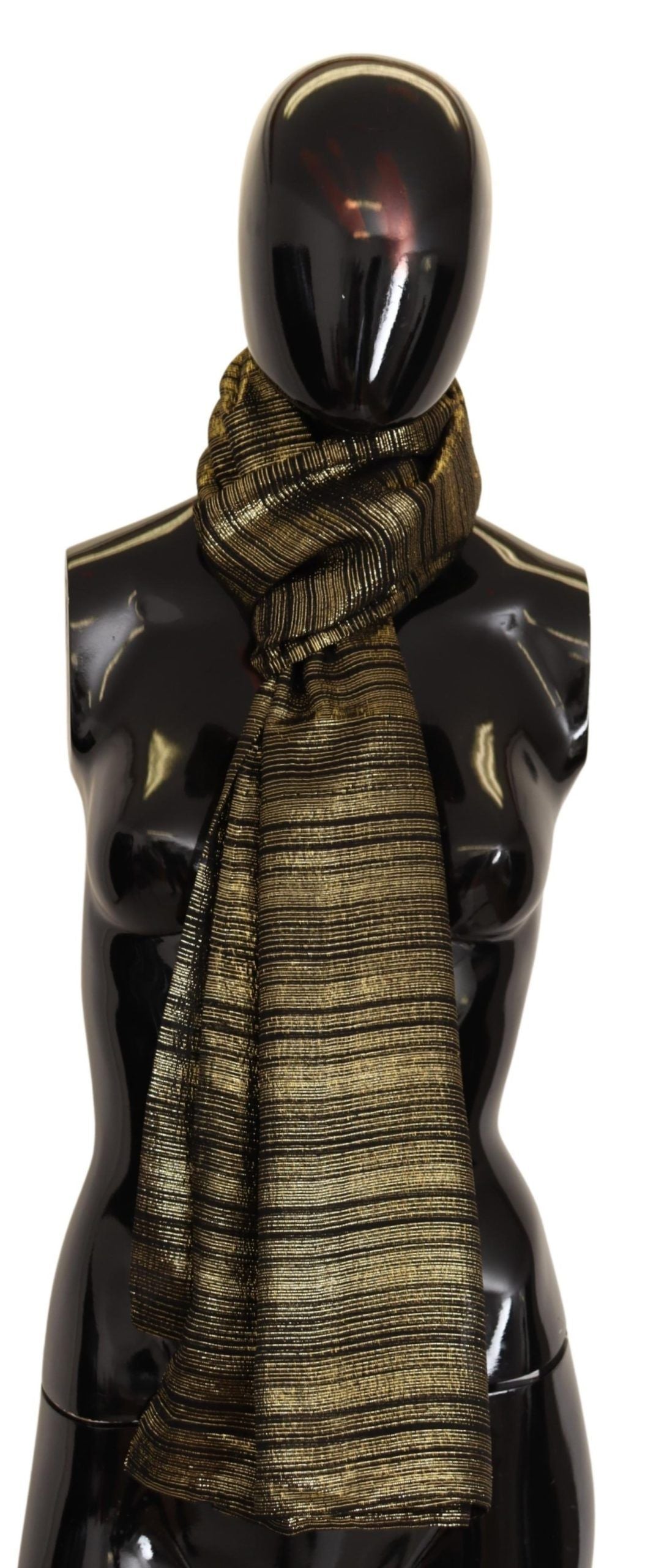 Elegante bufanda de mezcla de seda dorada