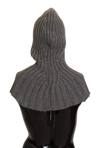 Elegante bufanda de cachemira con capucha en gris