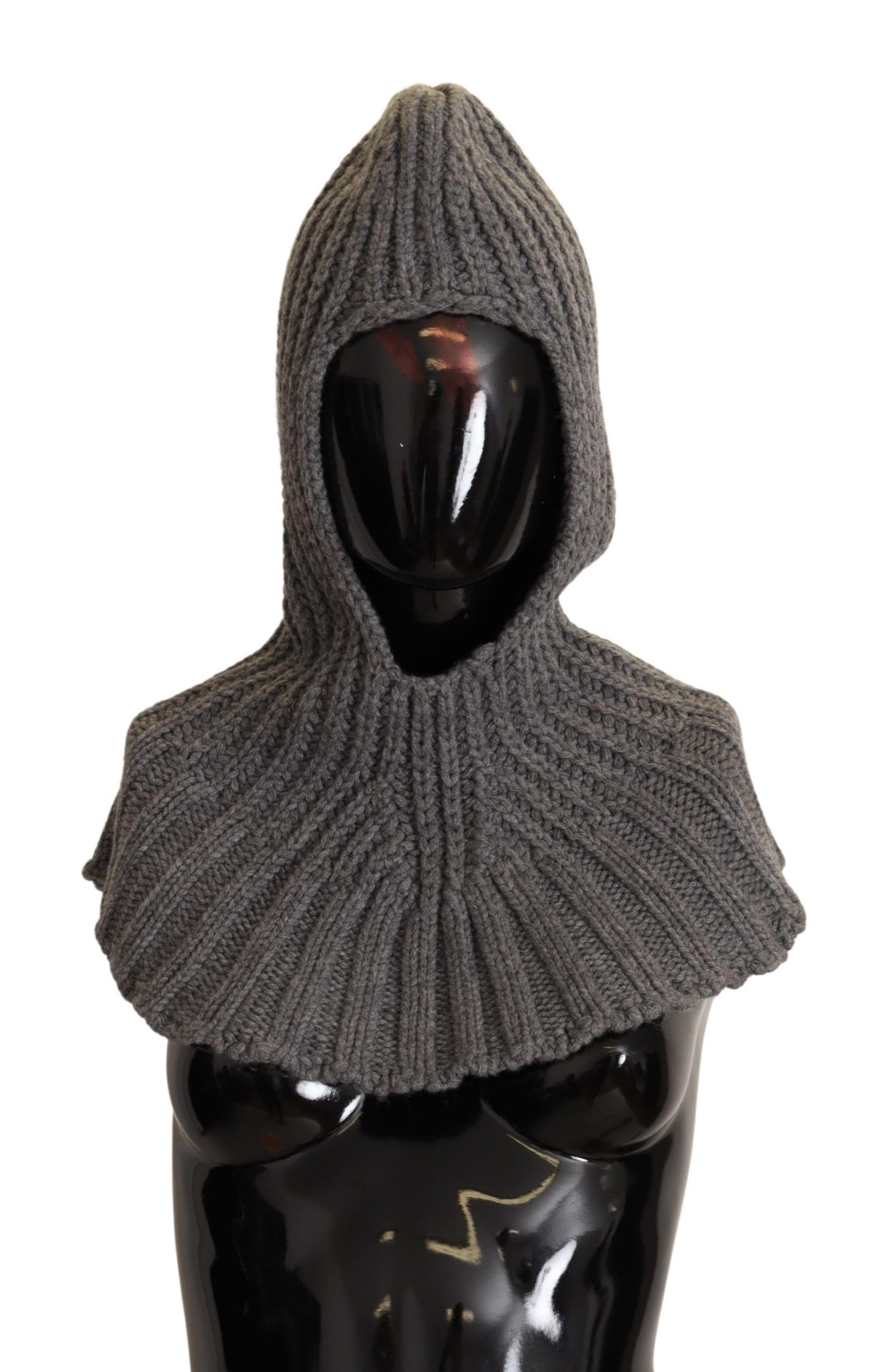 Elegante bufanda de cachemira con capucha en gris