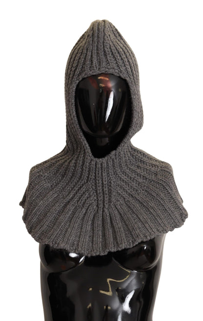 Elegante bufanda de cachemira con capucha en gris