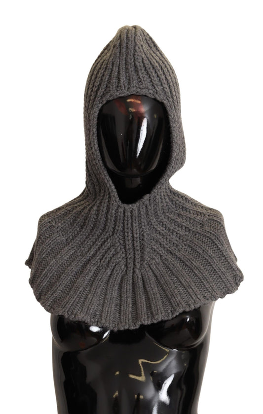 Elegante bufanda de cachemira con capucha en gris