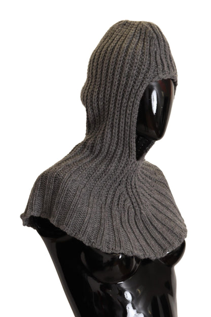 Elegante bufanda de cachemira con capucha en gris