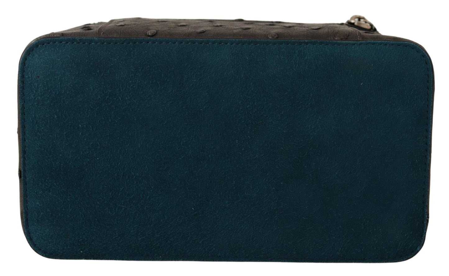 Gray Skin Leather Vanity Case Toiletry Shaving Bag