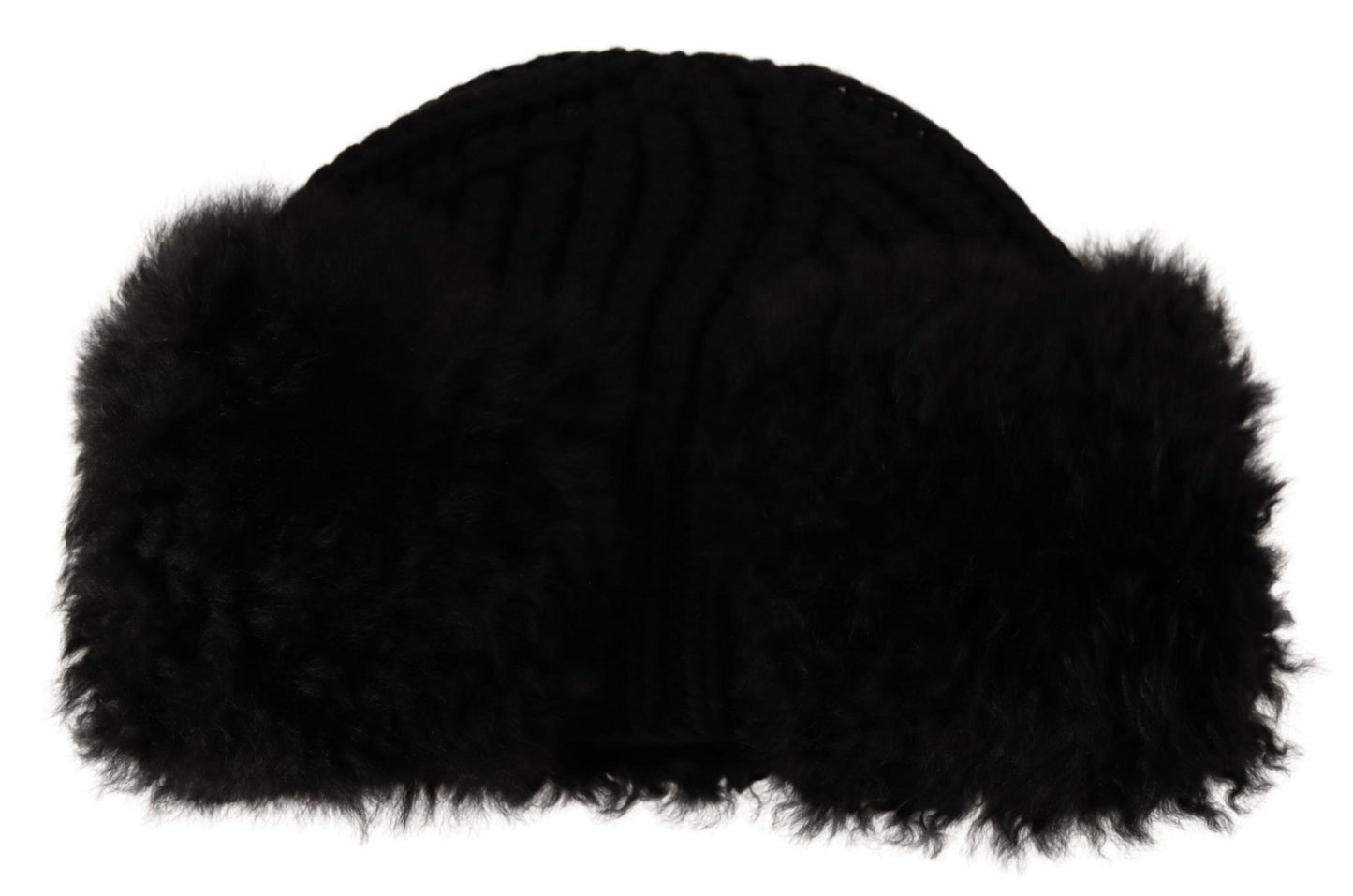 Elegante gorro de piel de alpaca y cachemira negra
