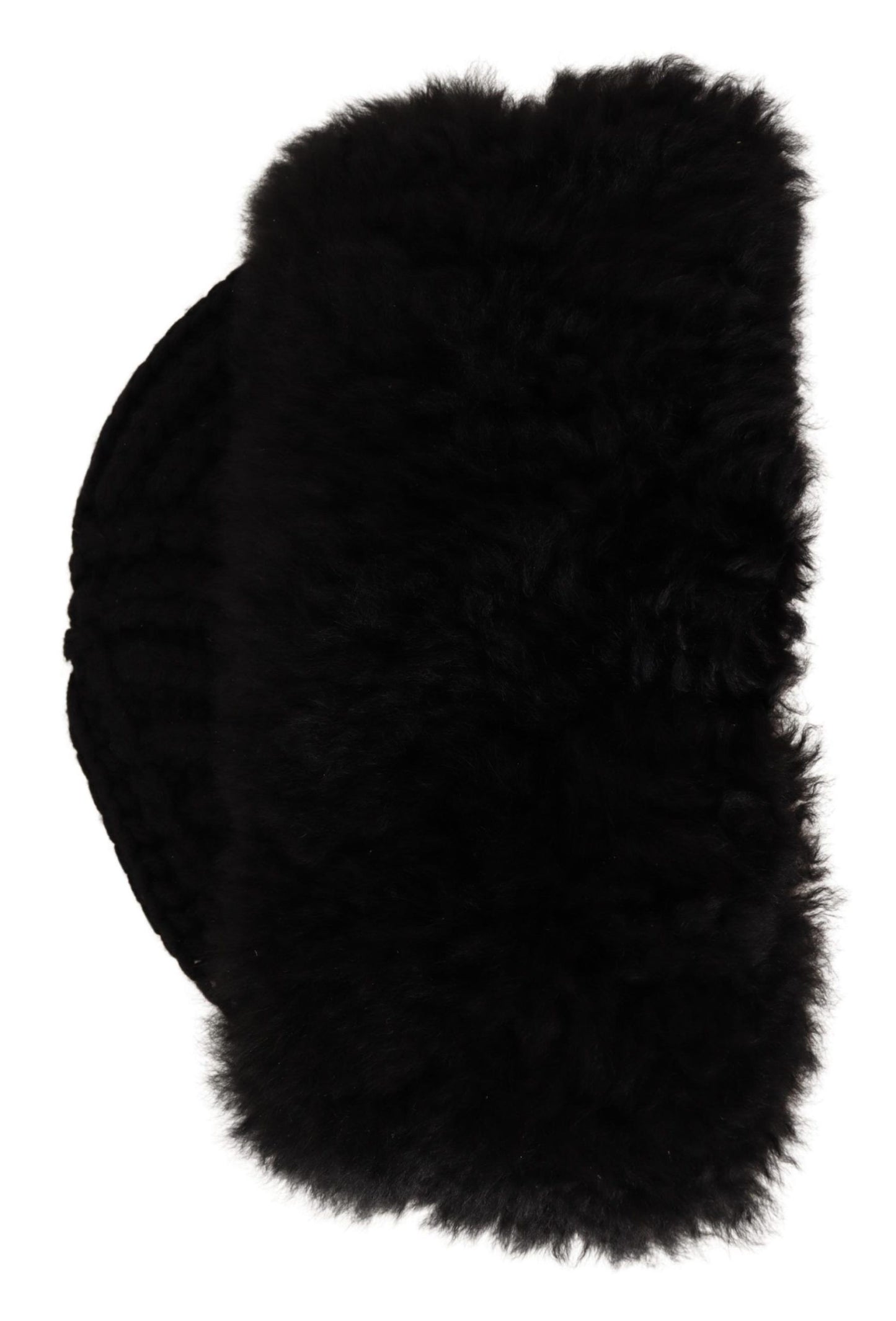 Elegante gorro de piel de alpaca y cachemira negra