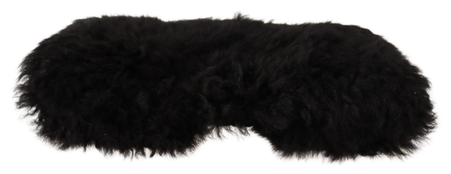 Elegante gorro de piel de alpaca y cachemira negra