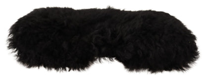 Elegante gorro de piel de alpaca y cachemira negra