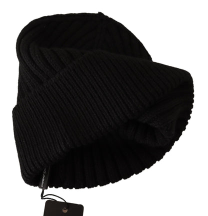 Elegante gorro de lana de punto trenzado con forro polar