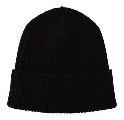 Elegante gorro de lana de punto trenzado con forro polar