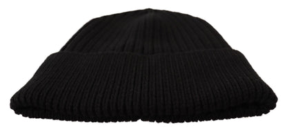 Elegante gorro de lana de punto trenzado con forro polar