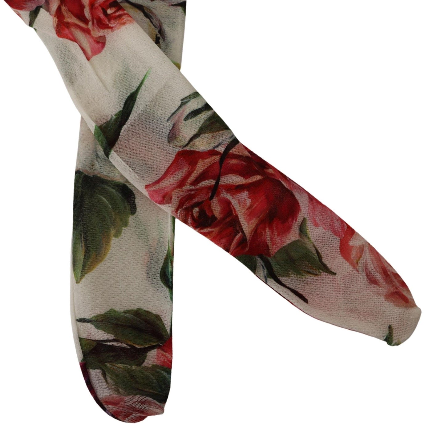 Medias italianas de nailon con elegancia floral