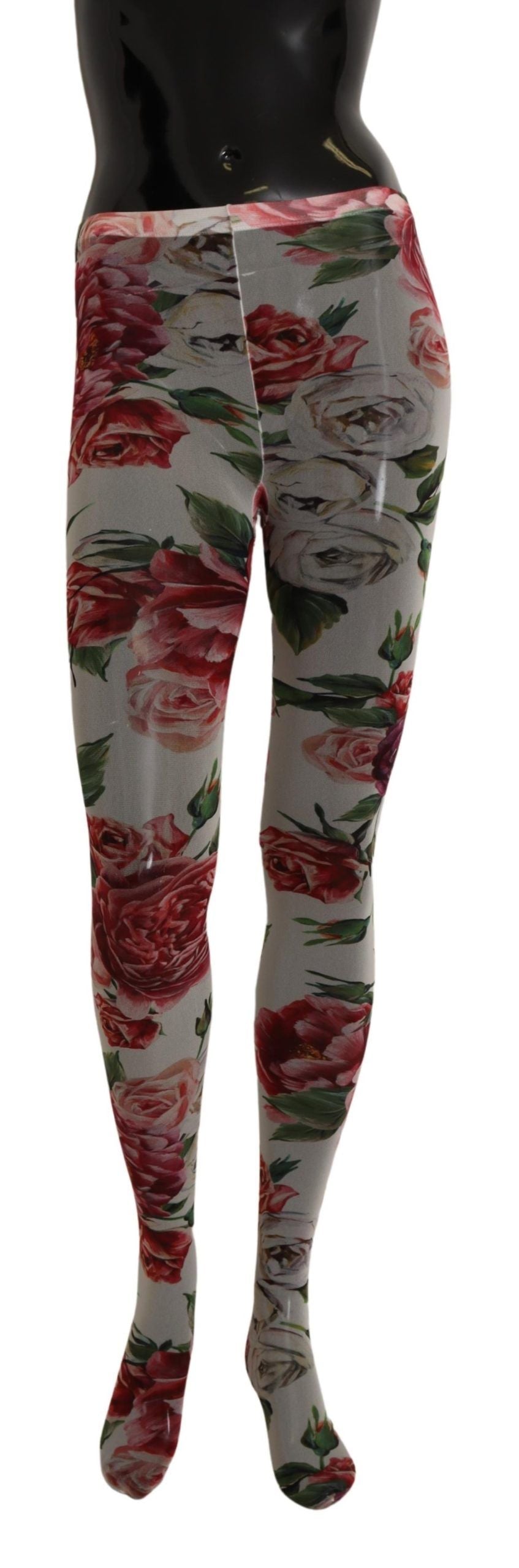 Medias italianas de nailon con elegancia floral