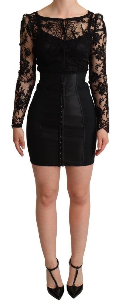 Elegante minivestido de encaje negro Delight
