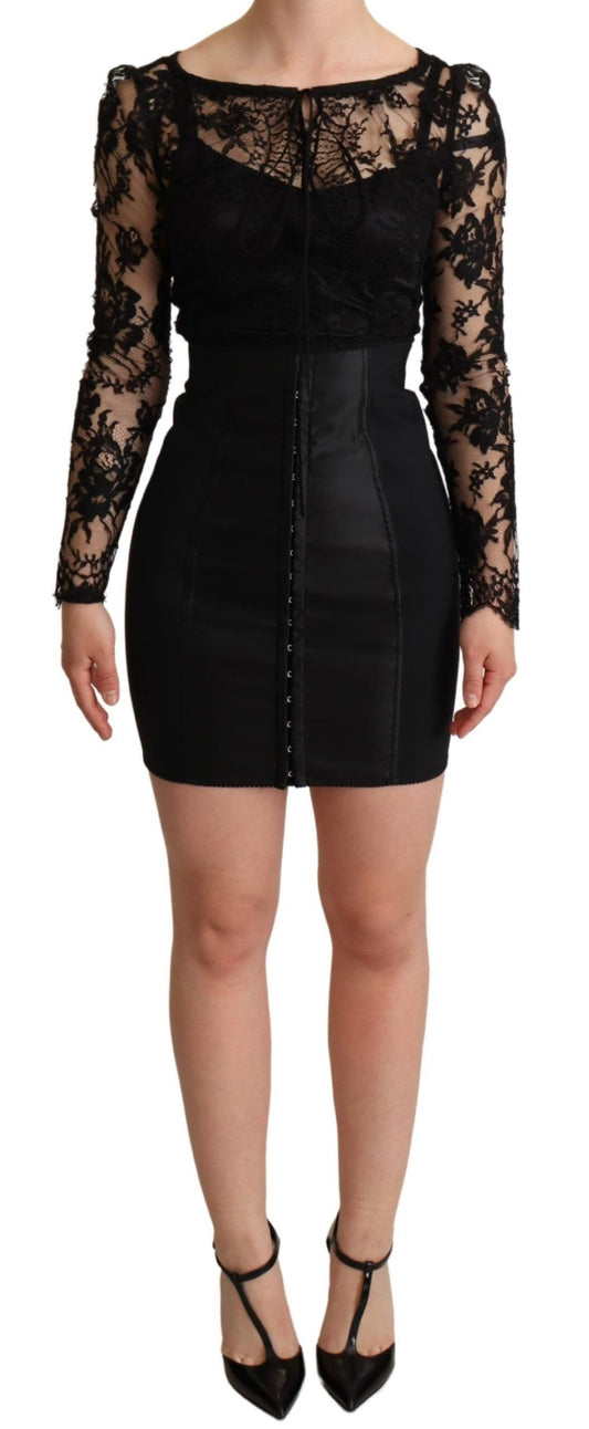 Elegante minivestido de encaje negro Delight