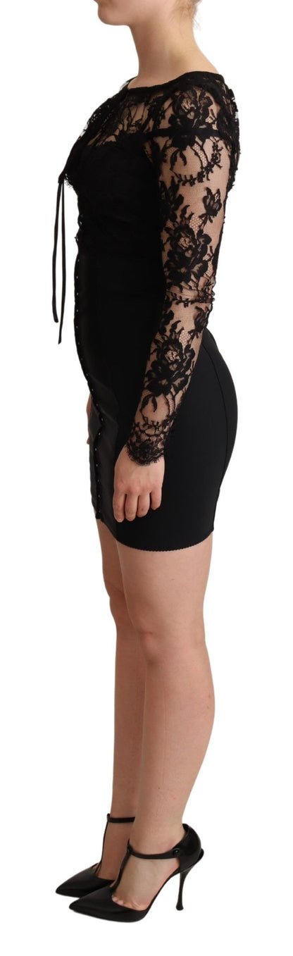 Elegante minivestido de encaje negro Delight