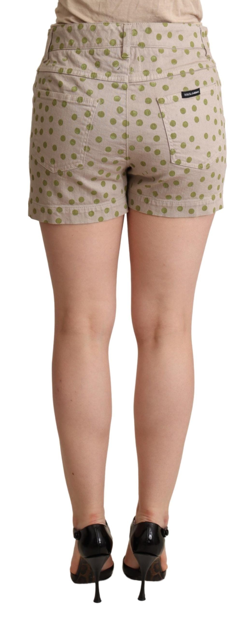 Pantalones cortos elegantes de algodón elástico con lunares