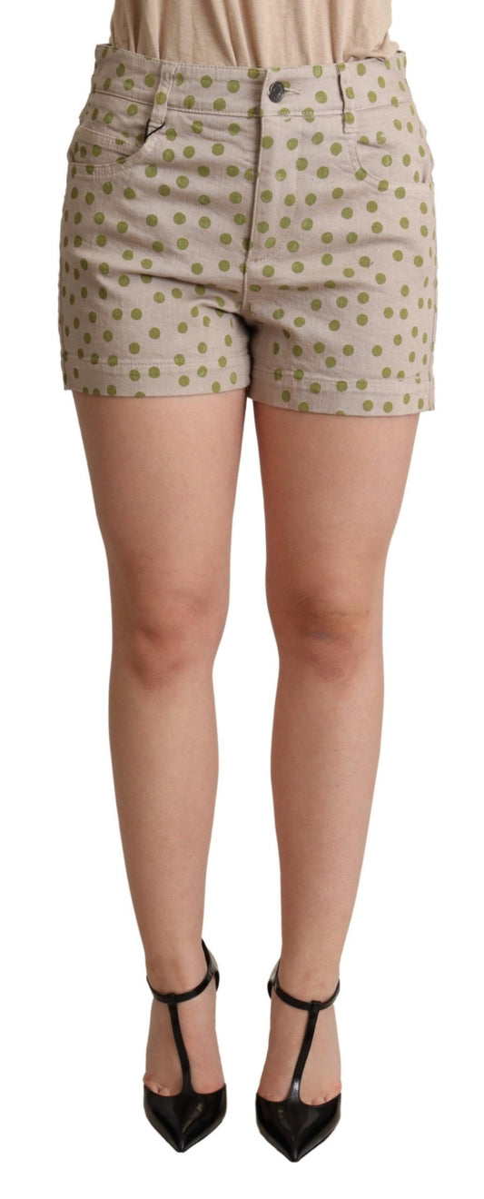 Pantalones cortos elegantes de algodón elástico con lunares