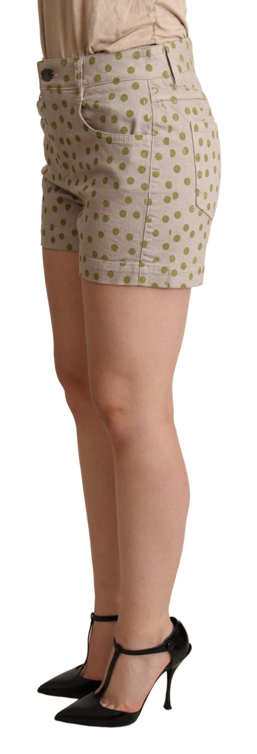 Pantalones cortos elegantes de algodón elástico con lunares