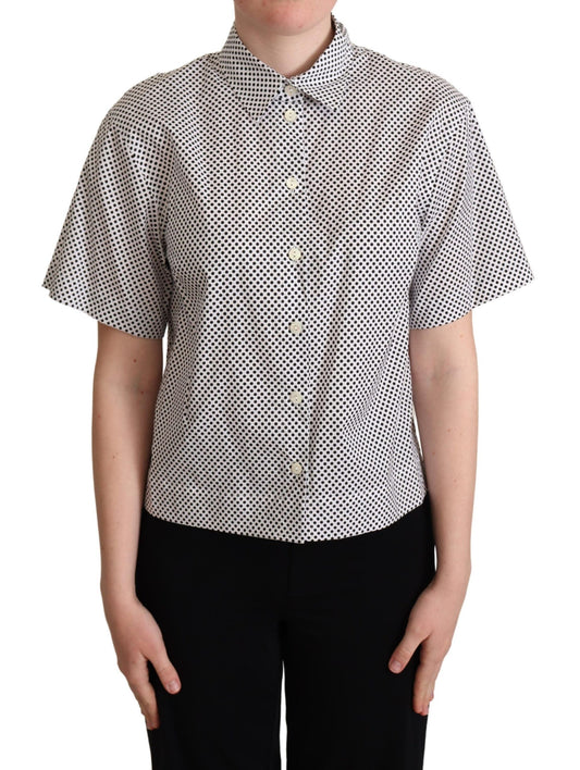 Elegante polo de algodón con lunares
