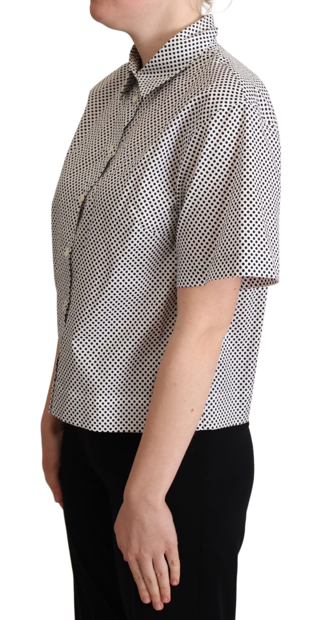 Elegante polo de algodón con lunares