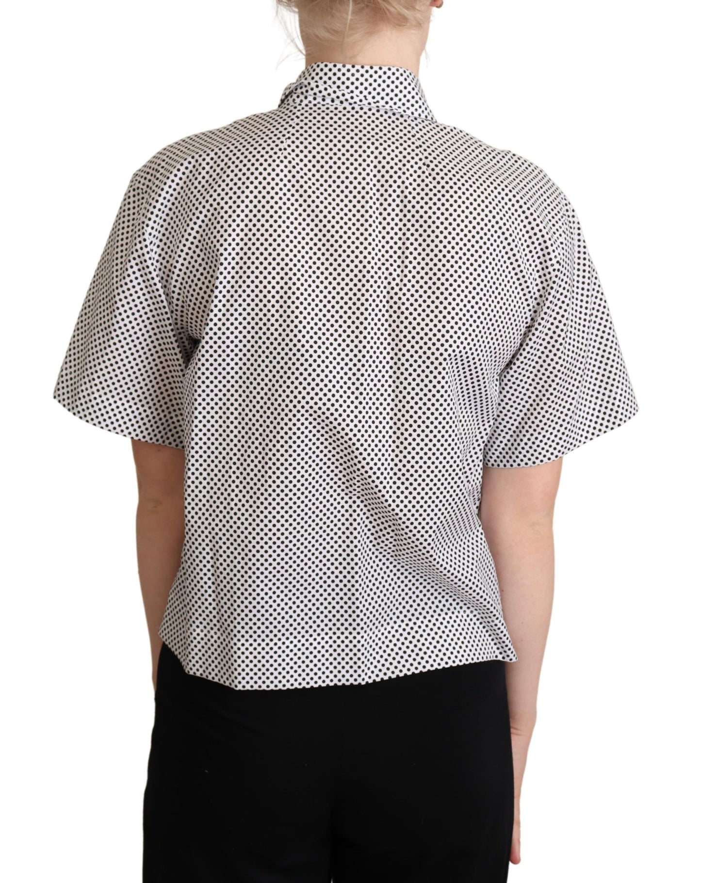 Elegante polo de algodón con lunares