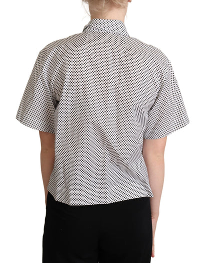 Elegante polo de algodón con lunares
