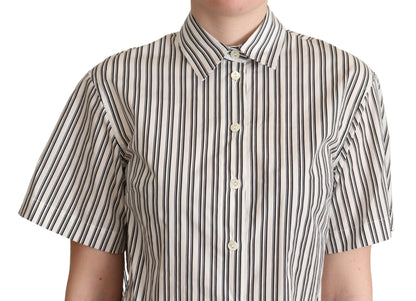 Elegante polo de algodón a rayas