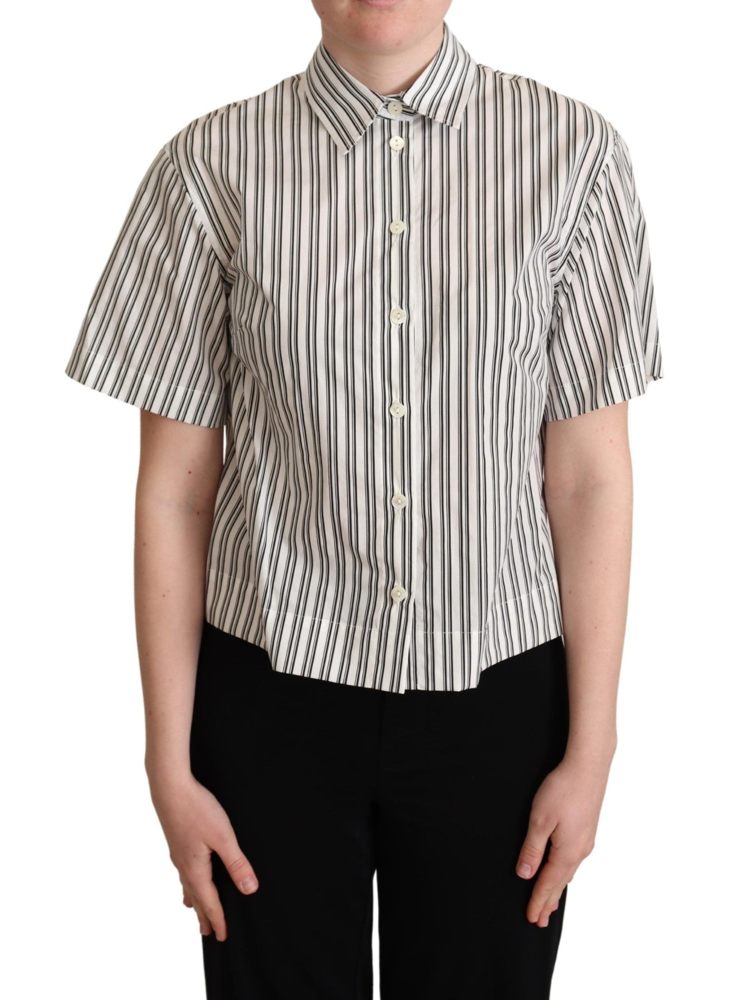 Elegante polo de algodón a rayas