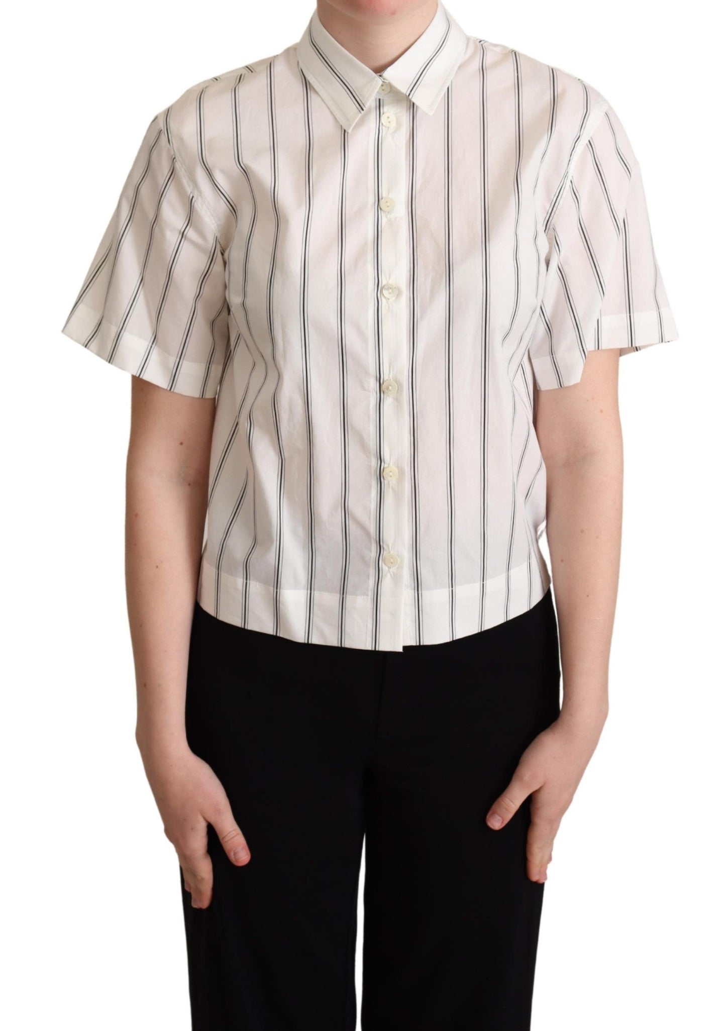 Elegante polo de algodón a rayas