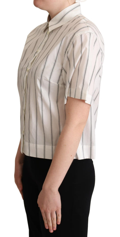 Elegante polo de algodón a rayas