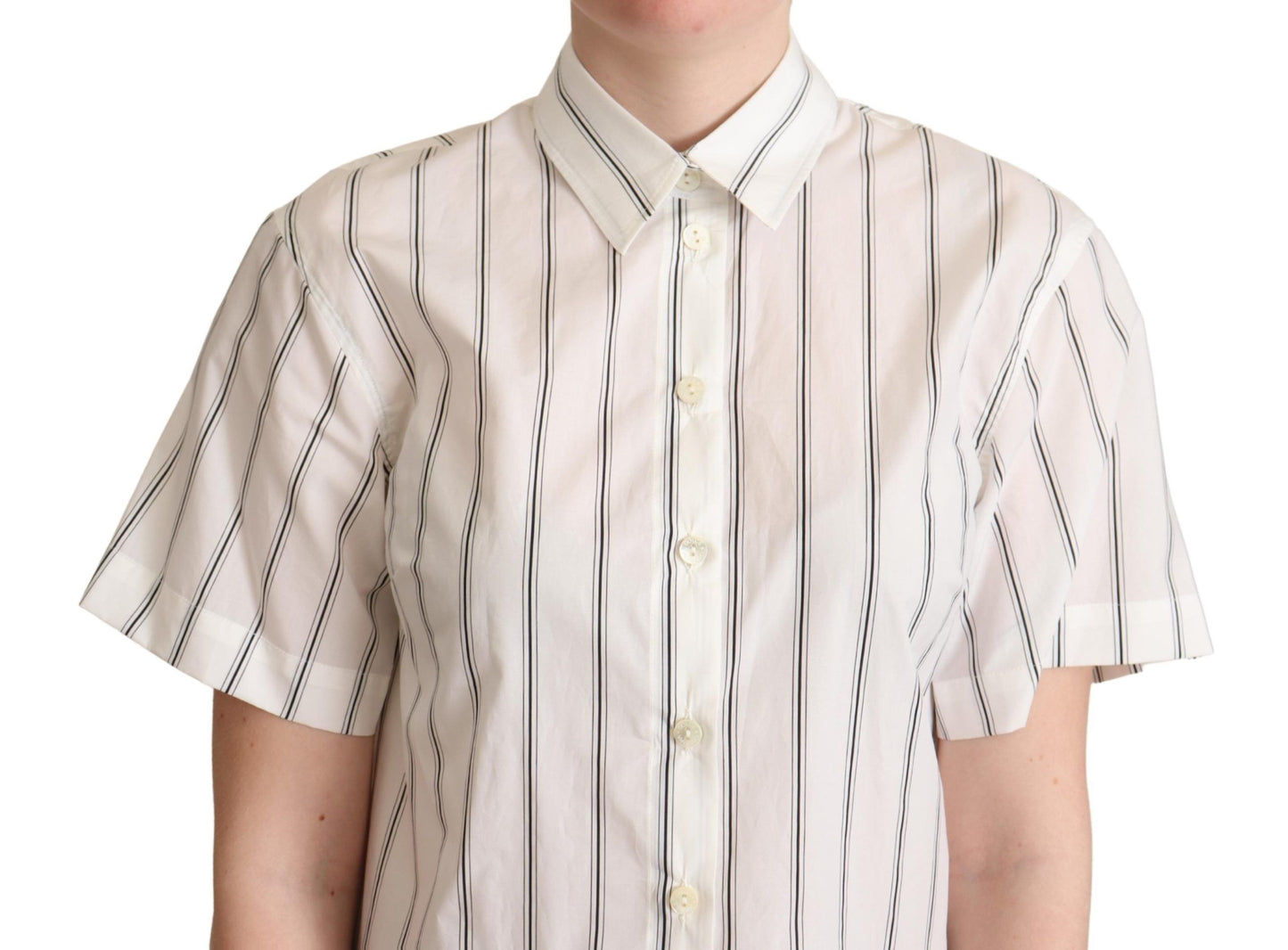 Elegante polo de algodón a rayas