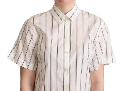 Elegante polo de algodón a rayas