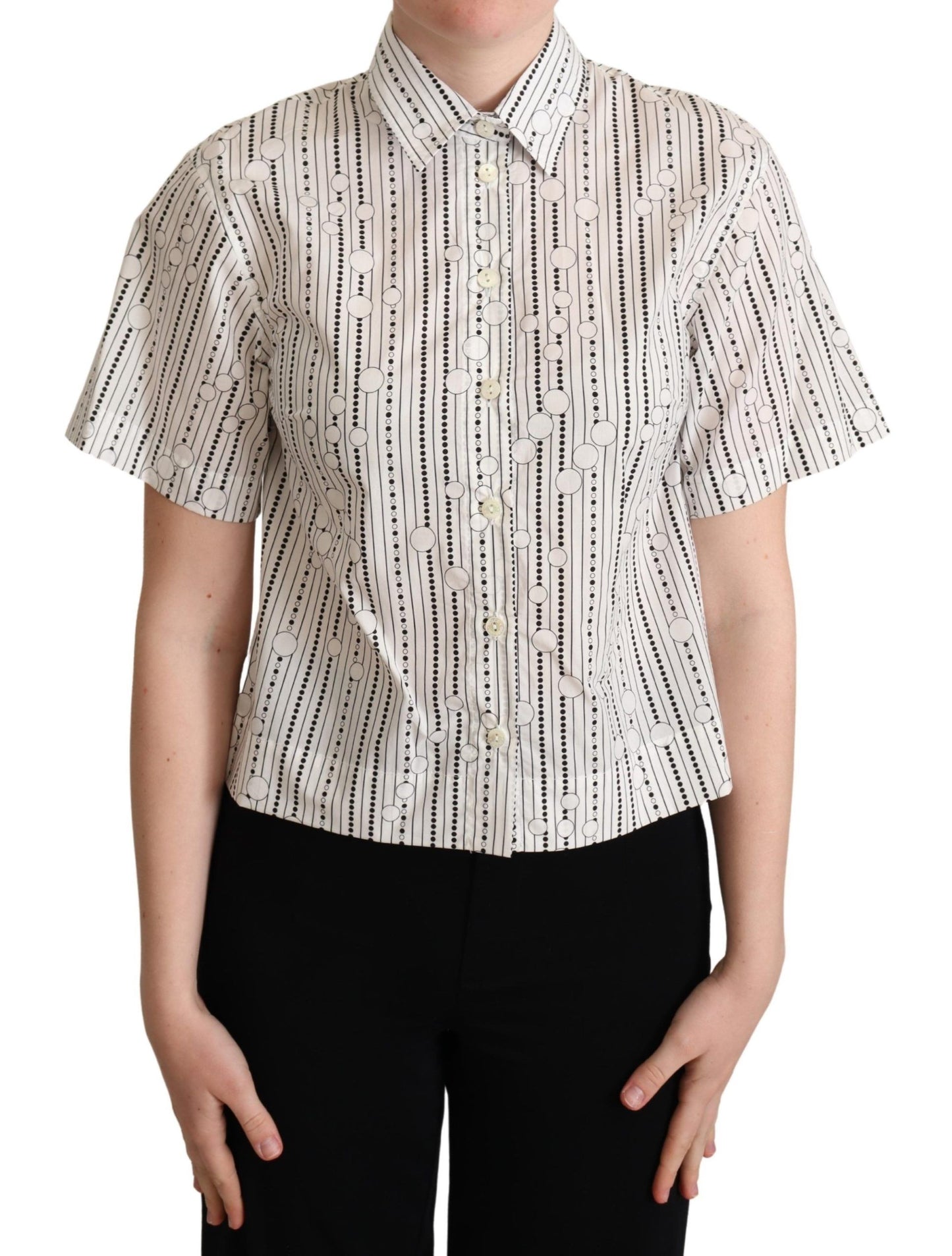 Top tipo polo con cuello de elegancia geométrica