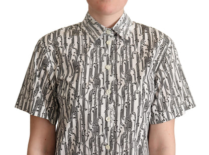 Elegante polo de algodón con estampado floral