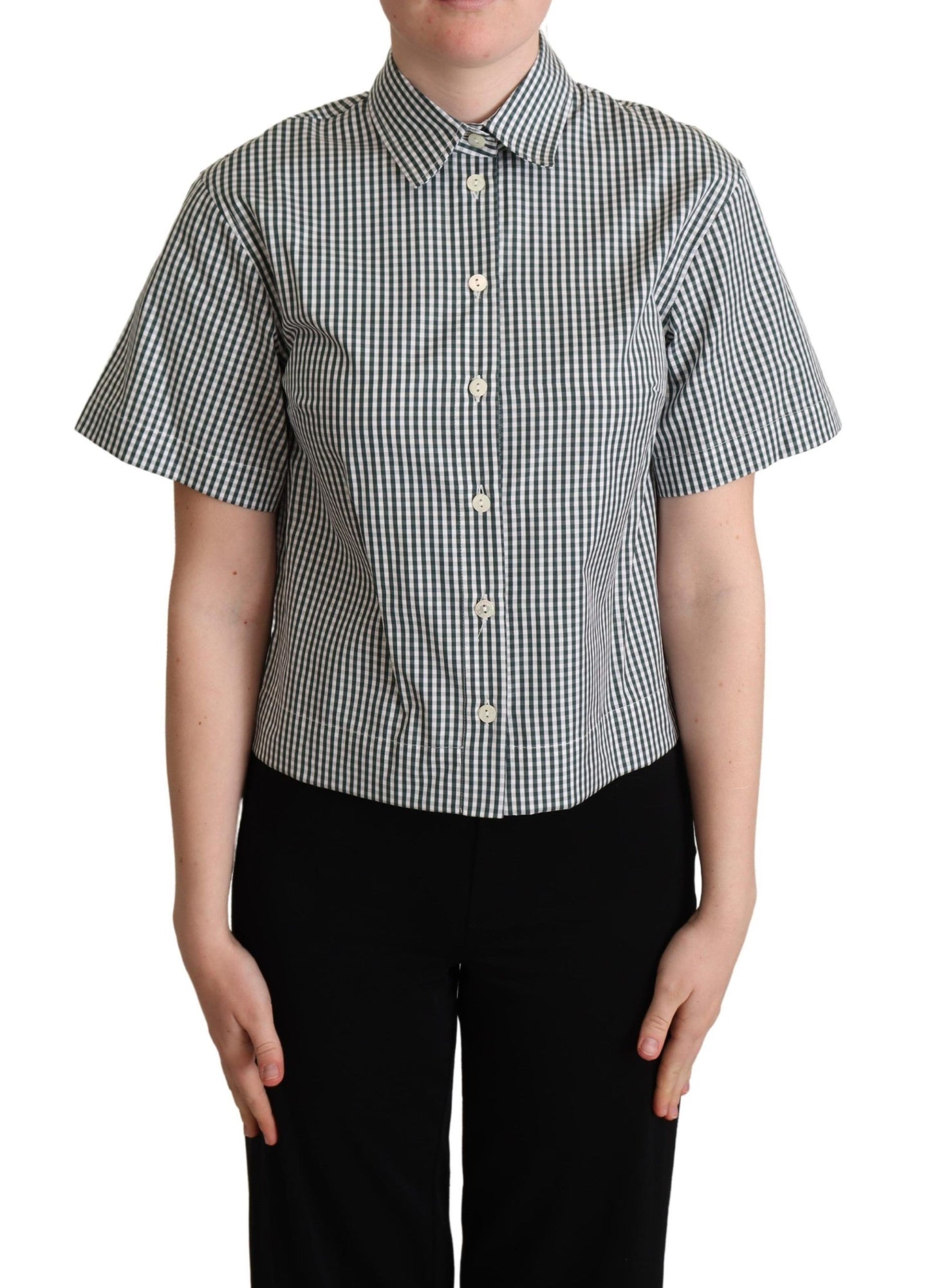 Elegante polo de algodón a cuadros