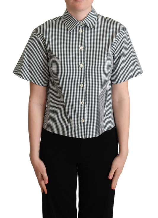 Elegante polo de algodón a cuadros