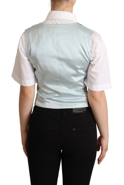 Chaleco elegante de seda con estampado floral