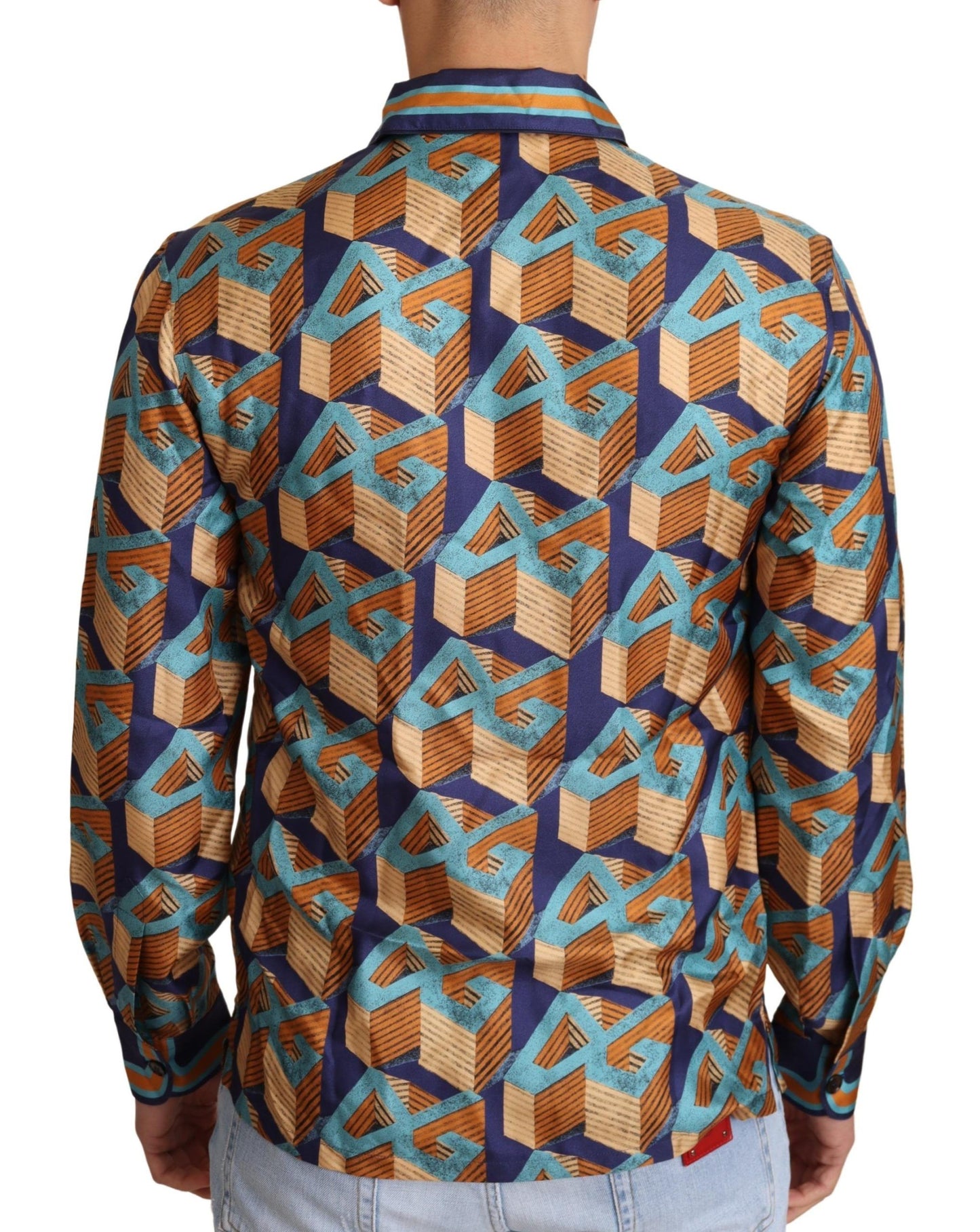 Camisa informal elegante de seda con logotipo de DG