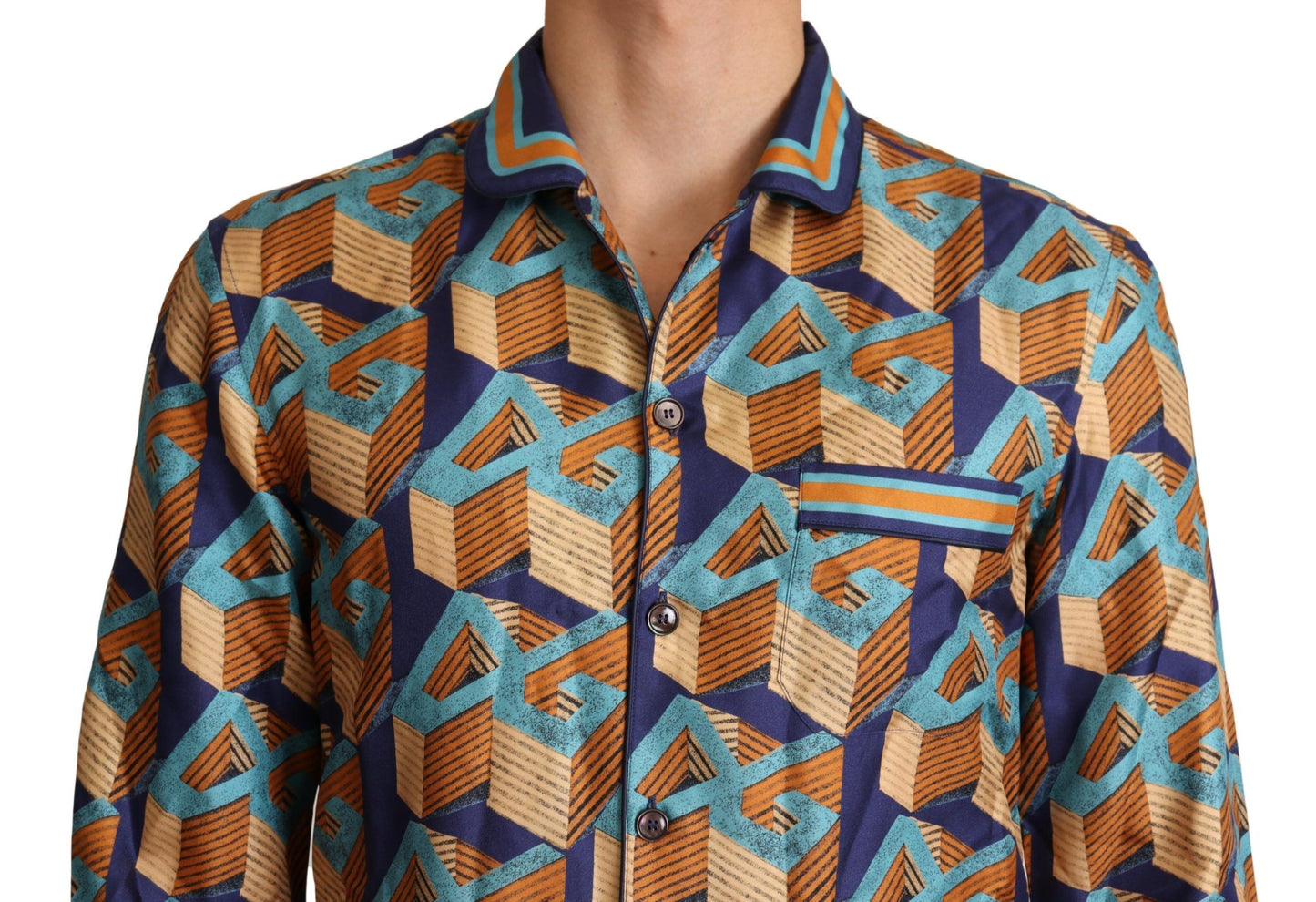 Camisa informal elegante de seda con logotipo de DG