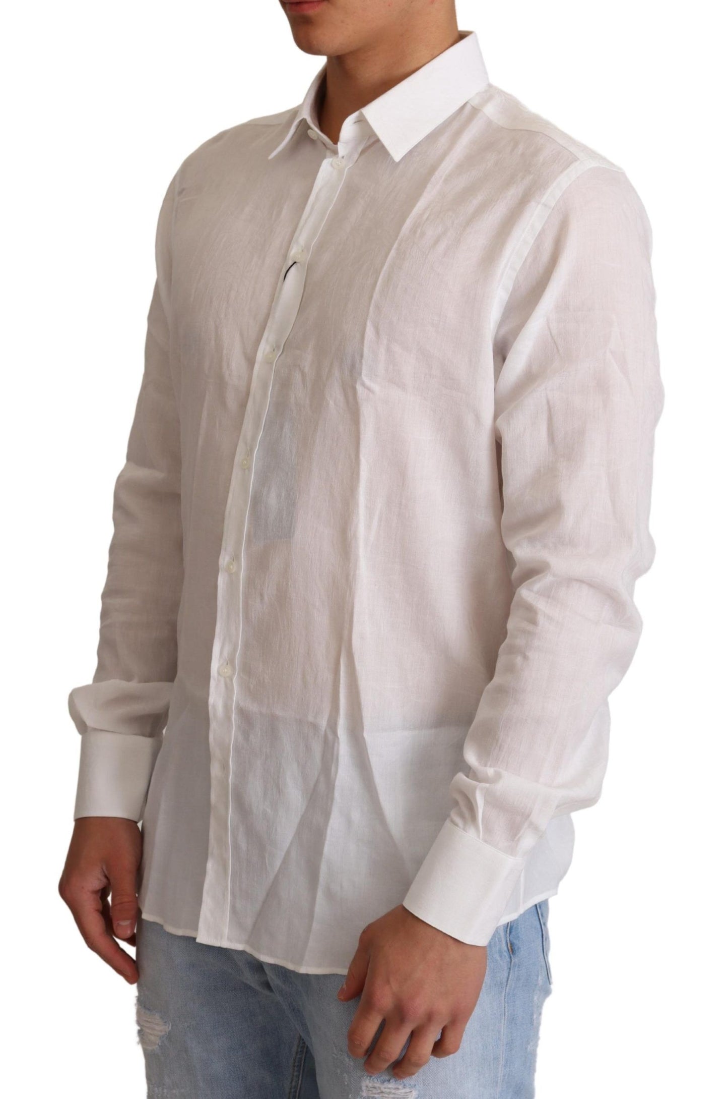 Camisa de vestir elegante de corte entallado con estampado floral de martini
