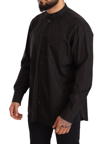 Camisa elegante negra 100% algodón para hombre