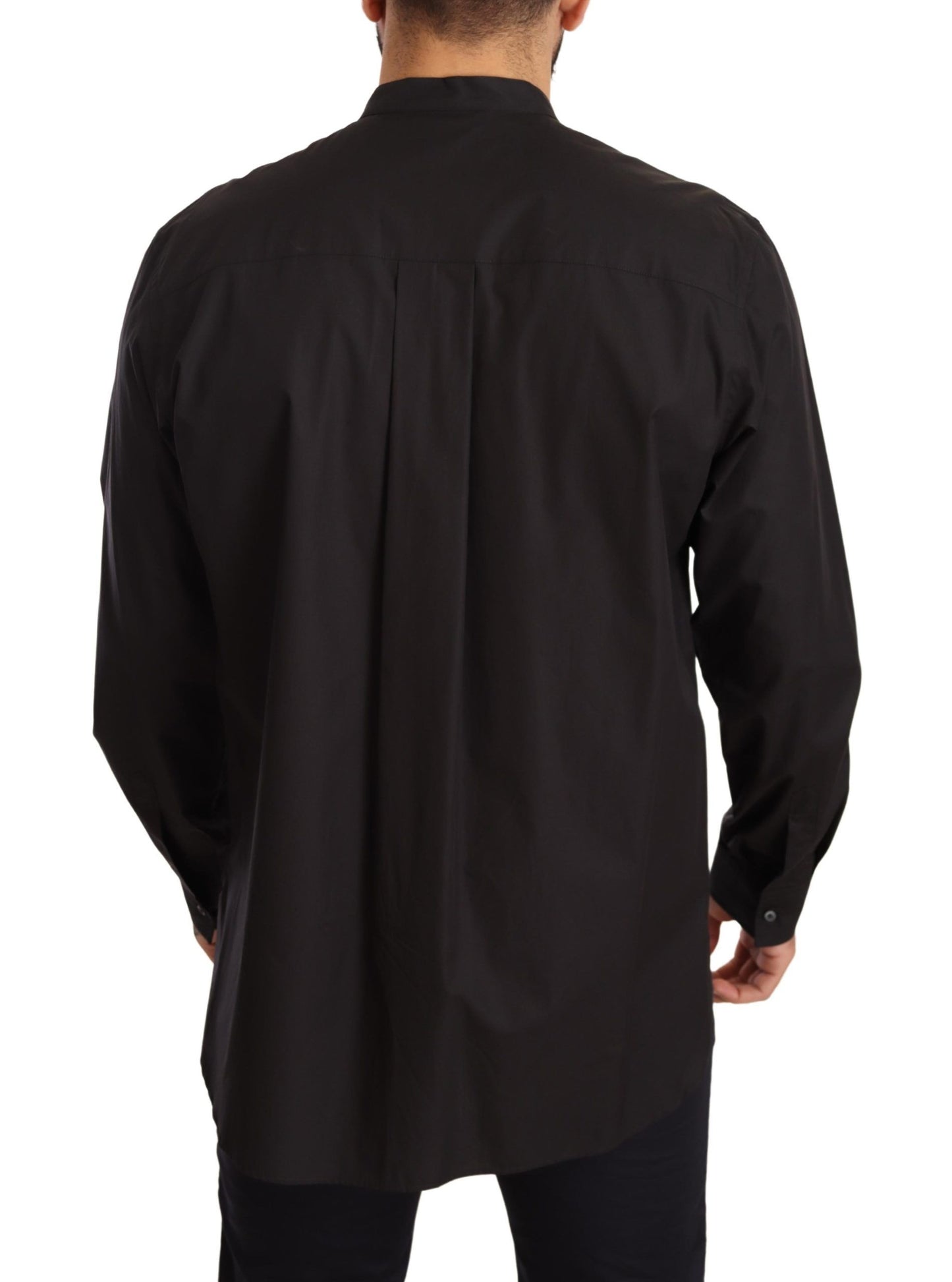 Camisa elegante negra 100% algodón para hombre