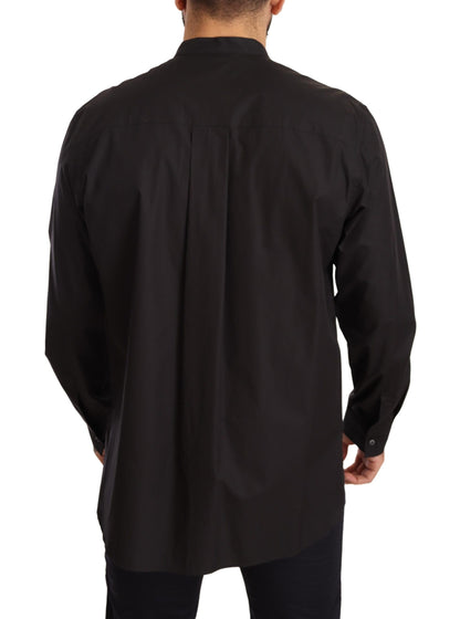 Camisa elegante negra 100% algodón para hombre