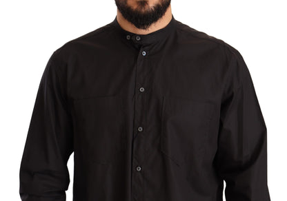 Camisa elegante negra 100% algodón para hombre